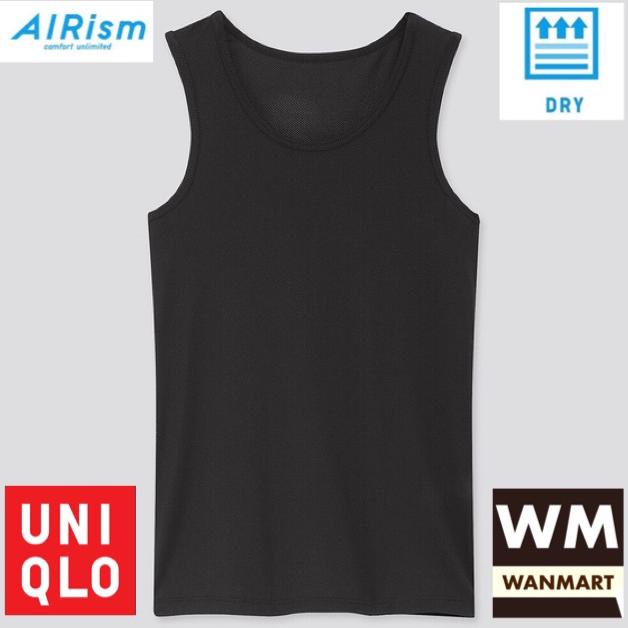 UNIQLO Kids AIRism Kaos Dalam Tank Top MESH Anak Laki-Laki Black