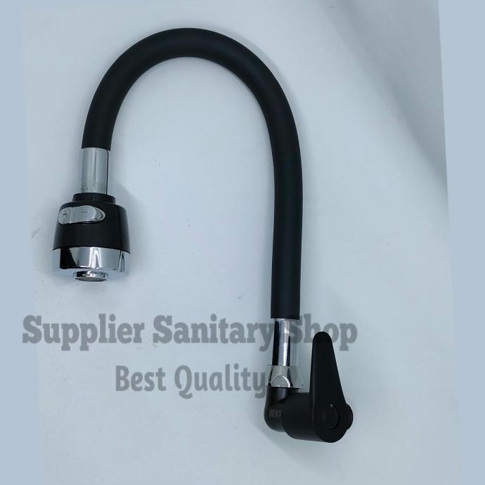 Kran Angsa Flexibel Warna Hitam/Kran Cuci Piring/Keran Dapur