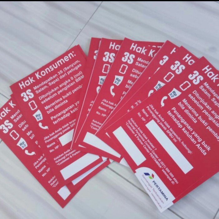 Terlaris Kertas Hak Konsumen Spbu