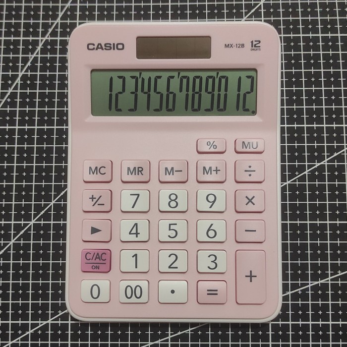 

Kalkulator Meja 12 Digit Ukuran Kecil Casio Mx-12 Pink Original
