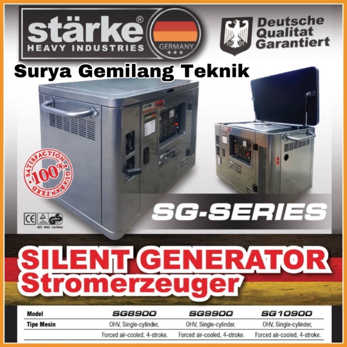 Mesin Genset Silent 10 Kva 7500 Watt. Starke Sg 10900 Generator