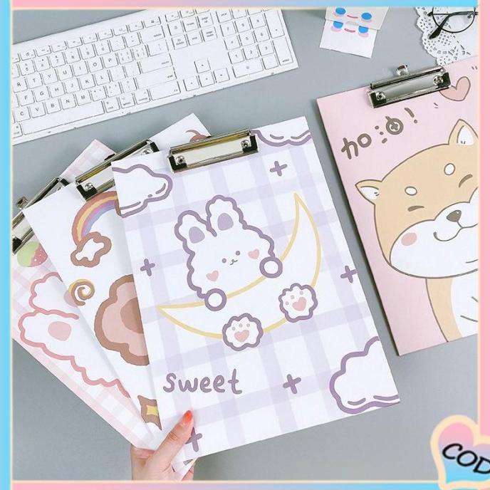 

ZV218 CODA4 Papan Klip Siswa Ujian Menulis Pad Lucu Kartun Tes Kertas