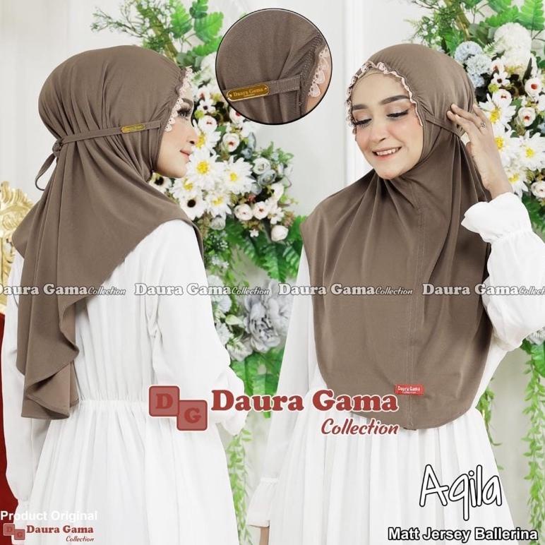 Trending Aqila Daura Gama Hijab Instan Jersey Ballerina Dauragama Kerudung Non Pad Jilbab Bergo Polo