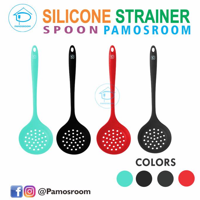 Pamosroom Spatula Sutil Saringan Mie Silikon 32cm Tahan Panas BPA FREE
