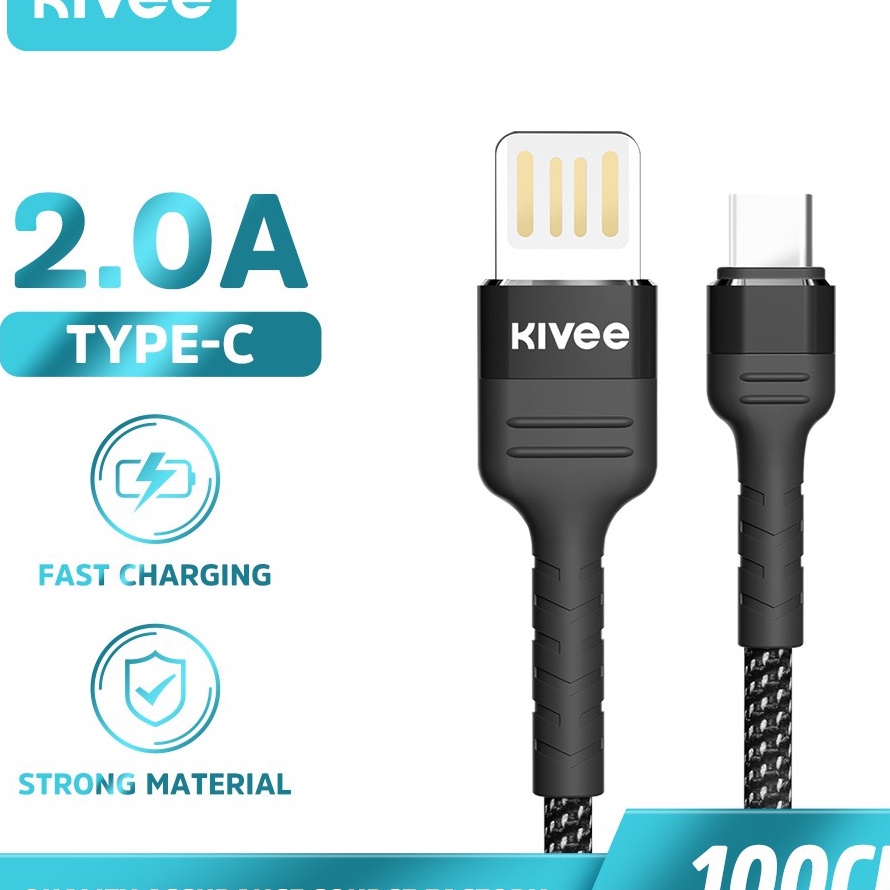 Kirim Sekarang Kivee Kabel Data Lightning Type C Micro USB Fast Charging for Xiaomi Vivo Oppo 2.0A