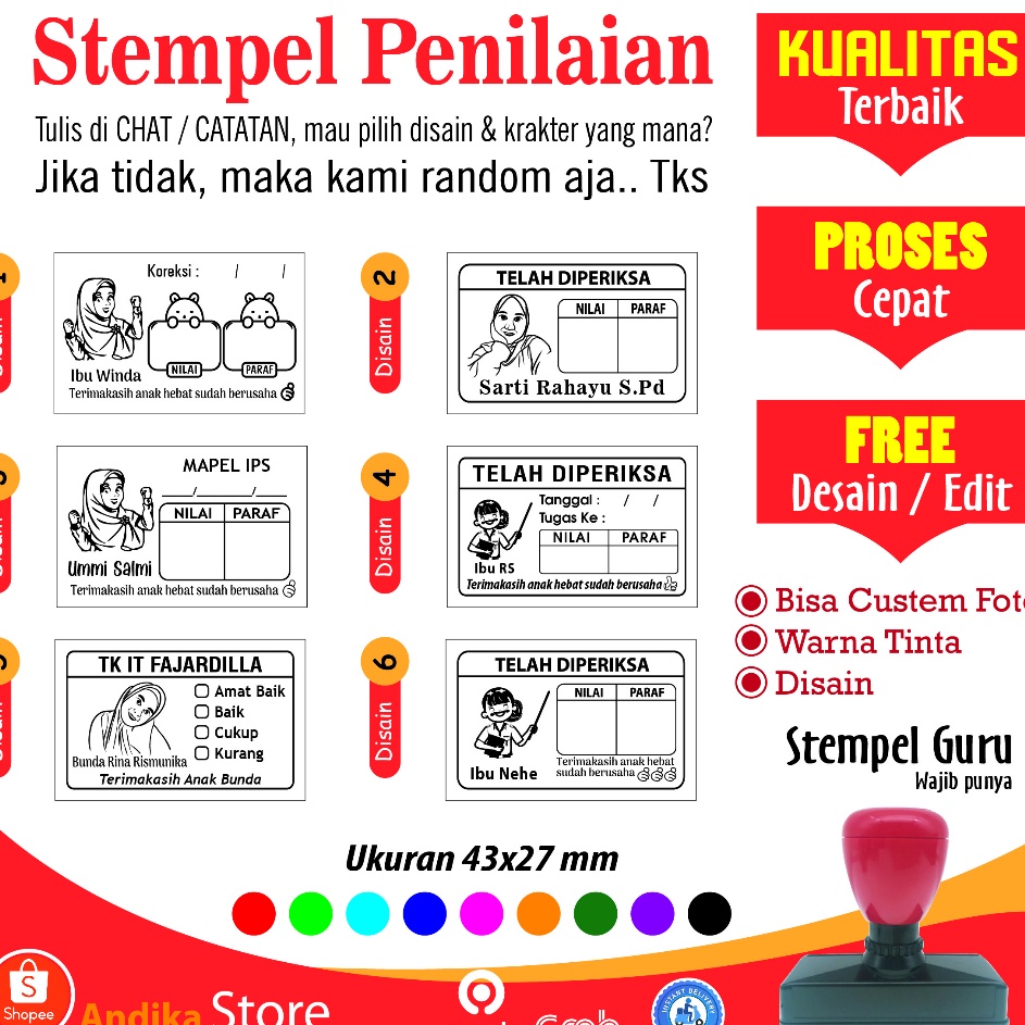 

SXFD7213 [KODE 77] Stempel Penilaian / Koreksi dari Guru