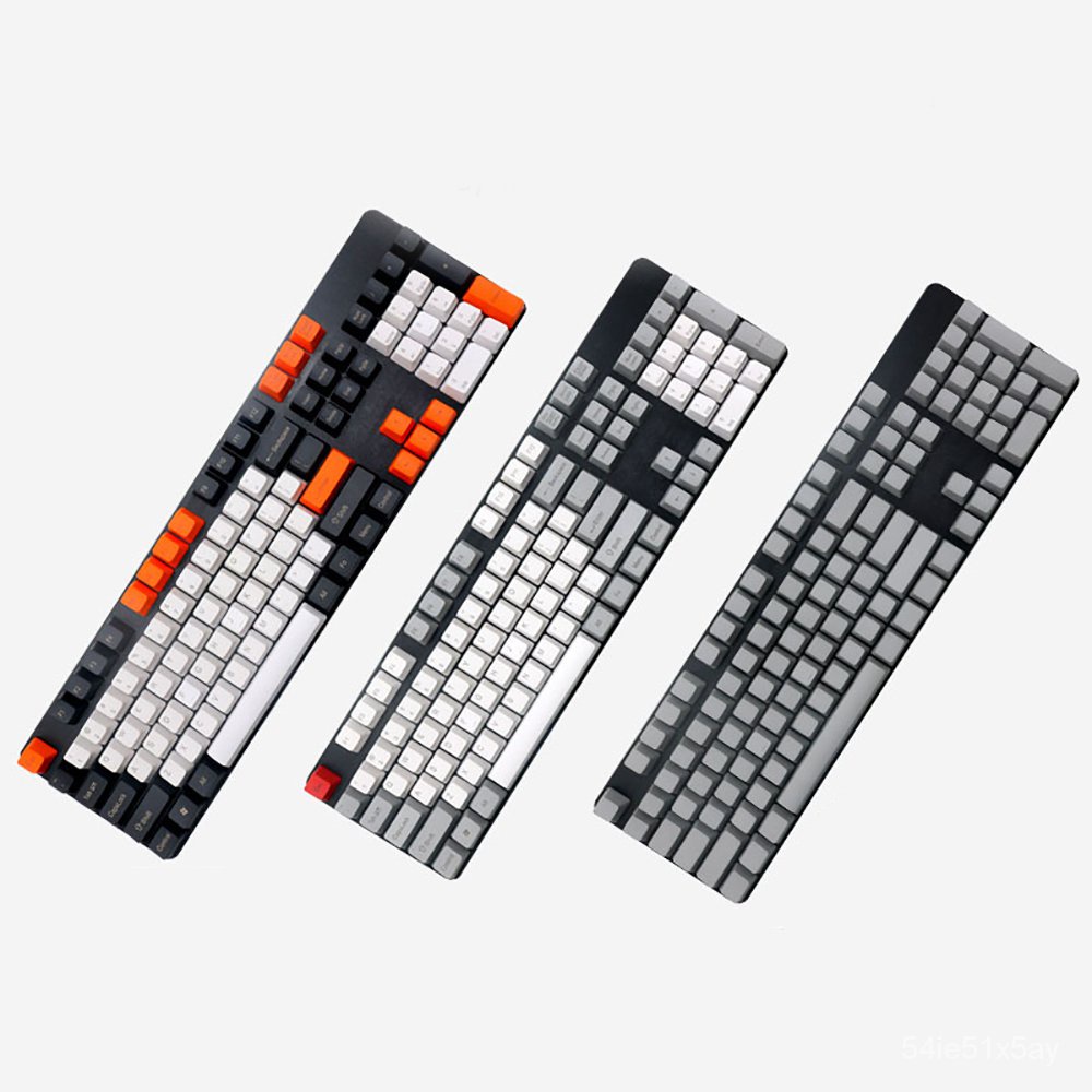 ✅&PBT Keycaps 108 Keys OEM Profile  Black White Grey Coffee Top Side Print  Mechanical Keyboard Game