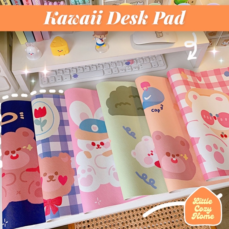 Terbaru.. Kawaii Desk Pad Motif Character / Desk Mat Karakter / Mouse Pad / Alas Mous / Alas Meja Ko