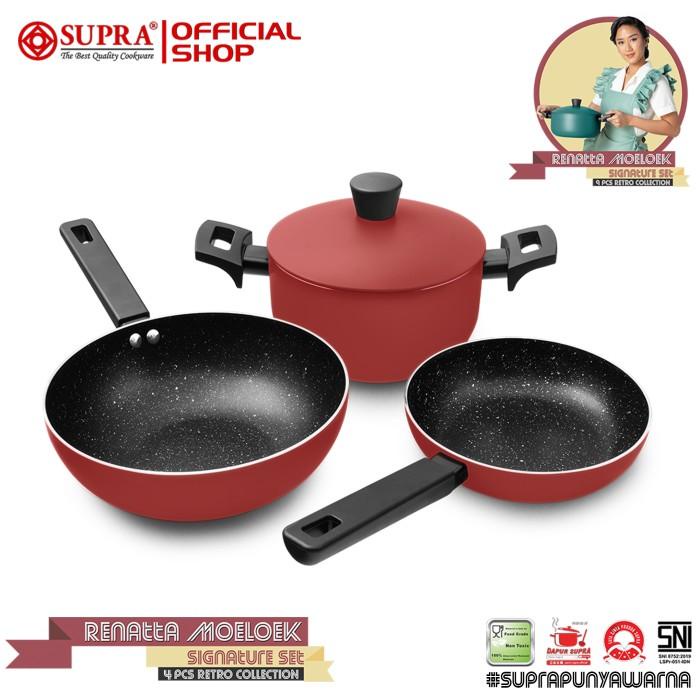 Supra Panci Alumunium Anti Lengket Renatta Signature Set 4 Pcs Retro