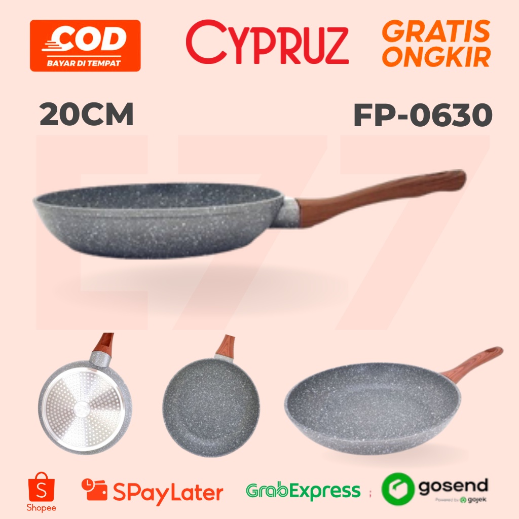 Penggorengan / Frying Pan / Wajan Penggorengan / Wajan Anti Lengket Cypruz 20cm FP-0630