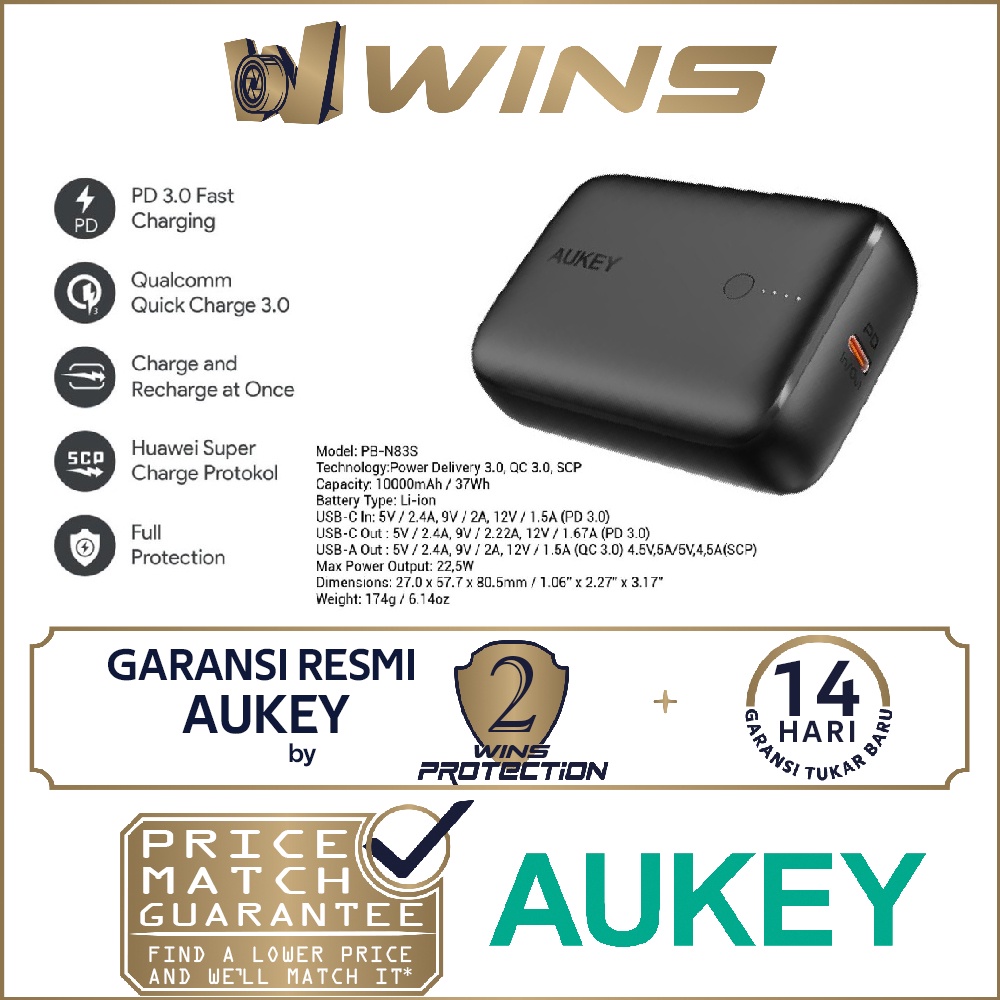 Aukey Powerbank PB-N83S 10.000mAh PD 3.0 - 500824