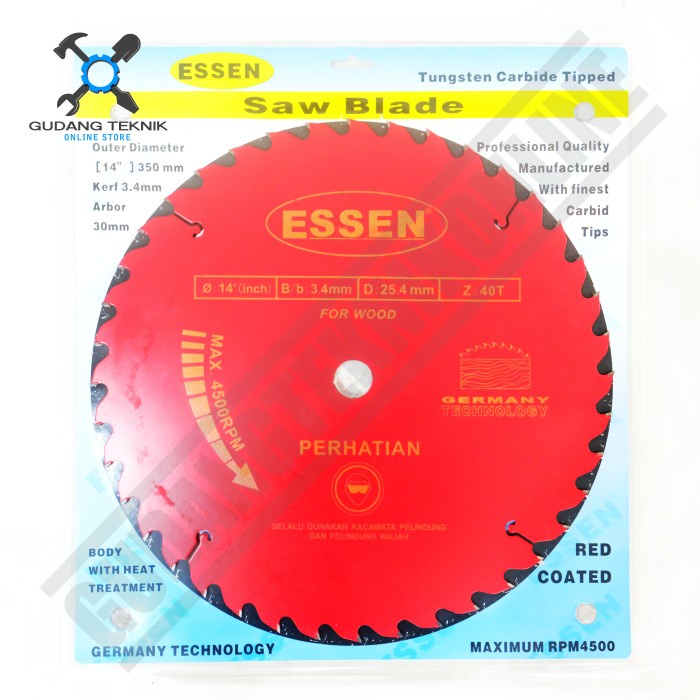 Mata Pisau KAYU Gergaji Circular Saw 14&quot; 40T 60T ESSEN / Circular Saw Blade 14x40T 14x60T Mata Gergaji Circle 14 Inch 40 60T ESSEN