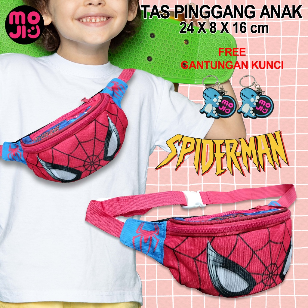 Tas Pinggang Anak Motif Spiderman Tas karakter anak - Bumbag Anak usia 2-7 Tahun  - MOJI1
