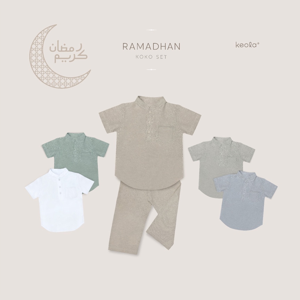 T24 - Keola Setelan Baju Koko Anak Ramadhan (Setelan Muslim Koko Set Anak) Usia 1 – 6 Tahun / Koko Ramadan Premium Cotton