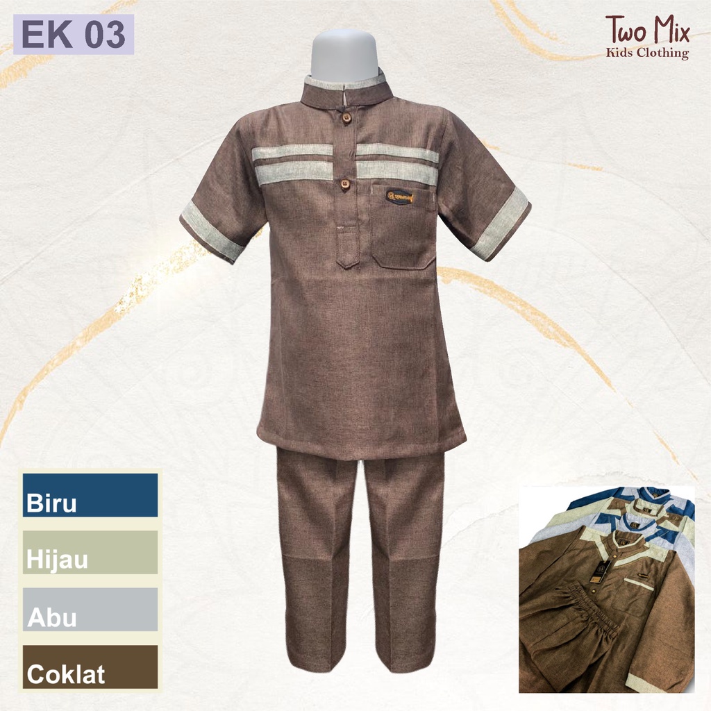 Two Mix - Setelan Baju Muslim Koko Anak Laki Laki Lebaran 1-12 Tahun EK03