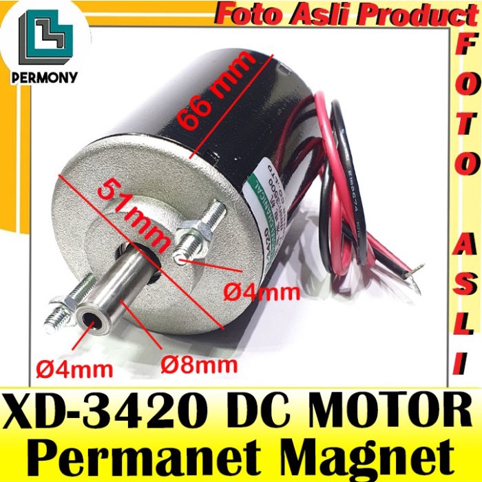 Terlaris Xd3420 Dc Motor 12V - 24V 30 Watt Dinamo Xd-3420 30Watt
