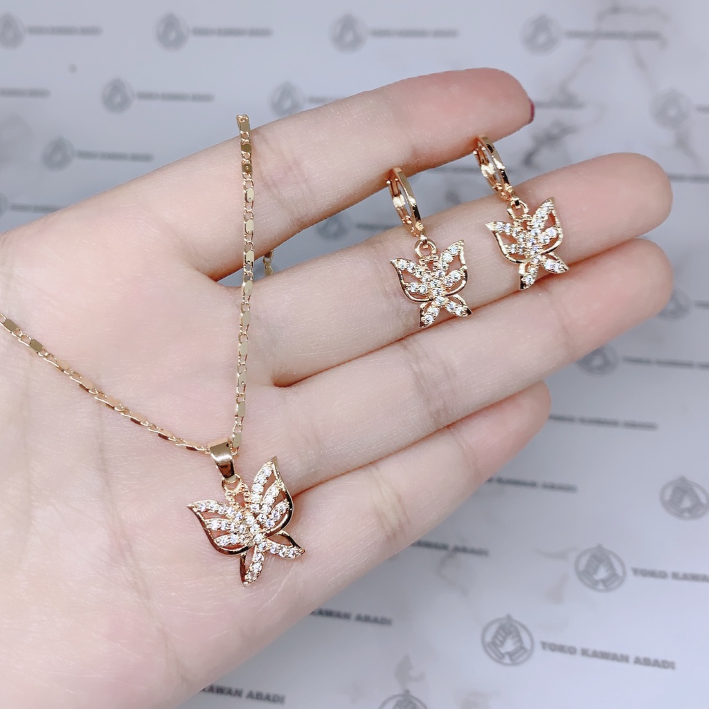 Xuping Gold Xuping Set Perhiasan Wanita Motif Permata Cantik *15