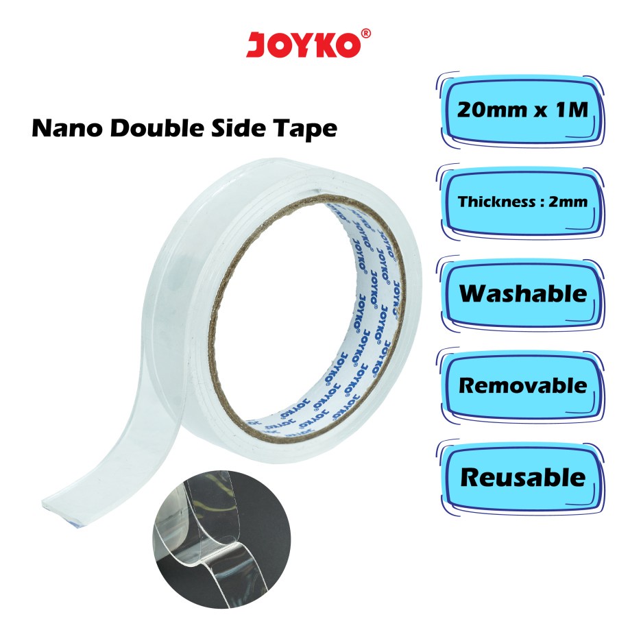

Double Tape Transparan /Double Side Nano Tape Bening JOYKO NDST-A01-20