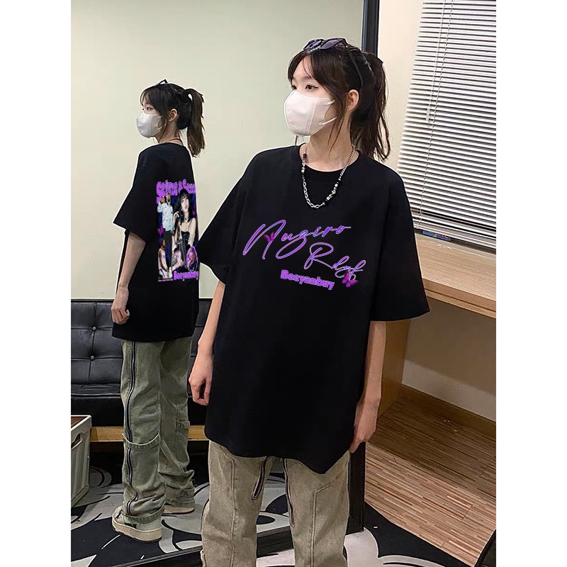 EUNII T-shirt Lengan Pendek Vintage Lisa Same Style Korean Style/Kaos Atasan Wanita/Baju Kaus Oversize Wanita/Kaos Wanita