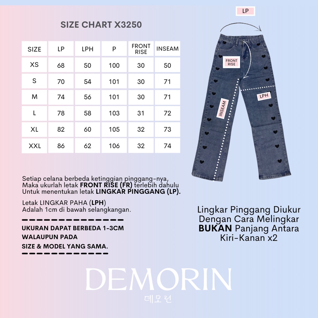 DEMORIN - Celana Panjang Wanita Straight Highwaist Jeans - X3250 NATHALIE