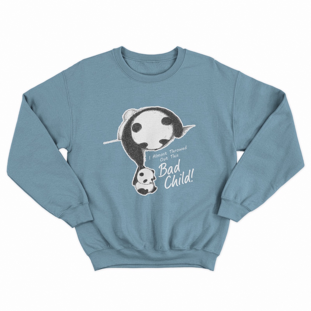 CREWNECK WANITA BAD CHILD PANDA ONE SIZE FIT L/ ATASAN UNISEX LUCU PREMIUM