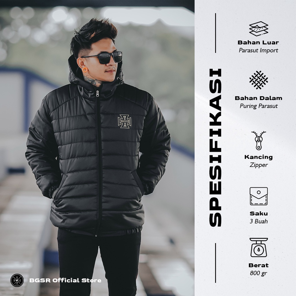 Jaket Pria Puffer Choppers Jacket Tebal Sunmori Motor Touring