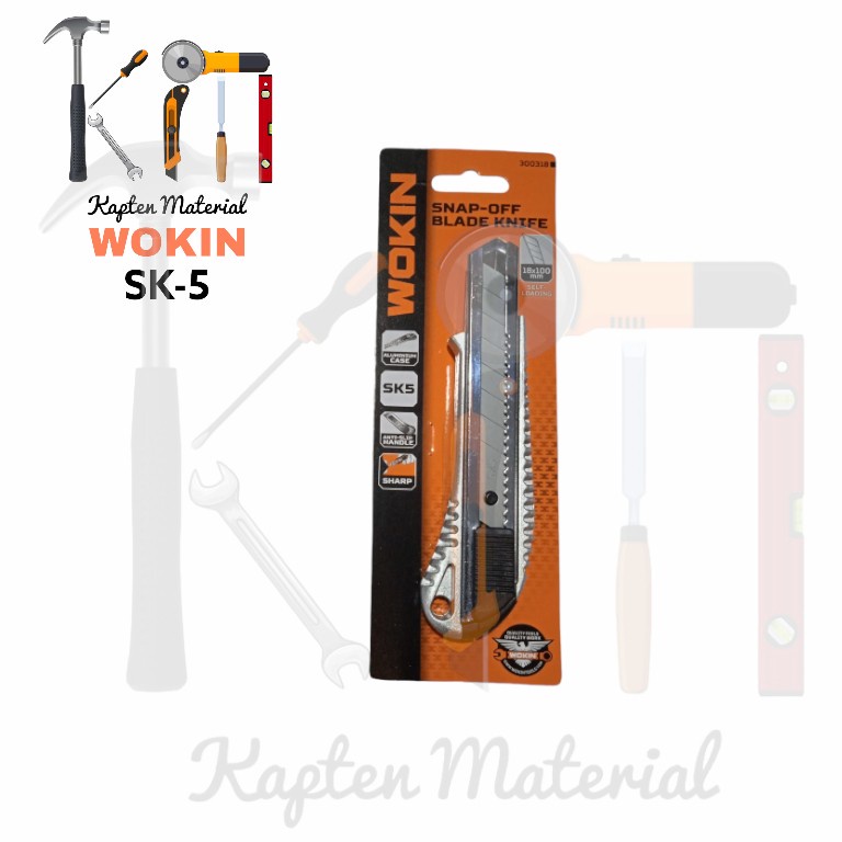 

Pisau Cutter Aluminium Wokin | Cuter Besar SK5 | Alat Pemotong kertas | Kapten Material