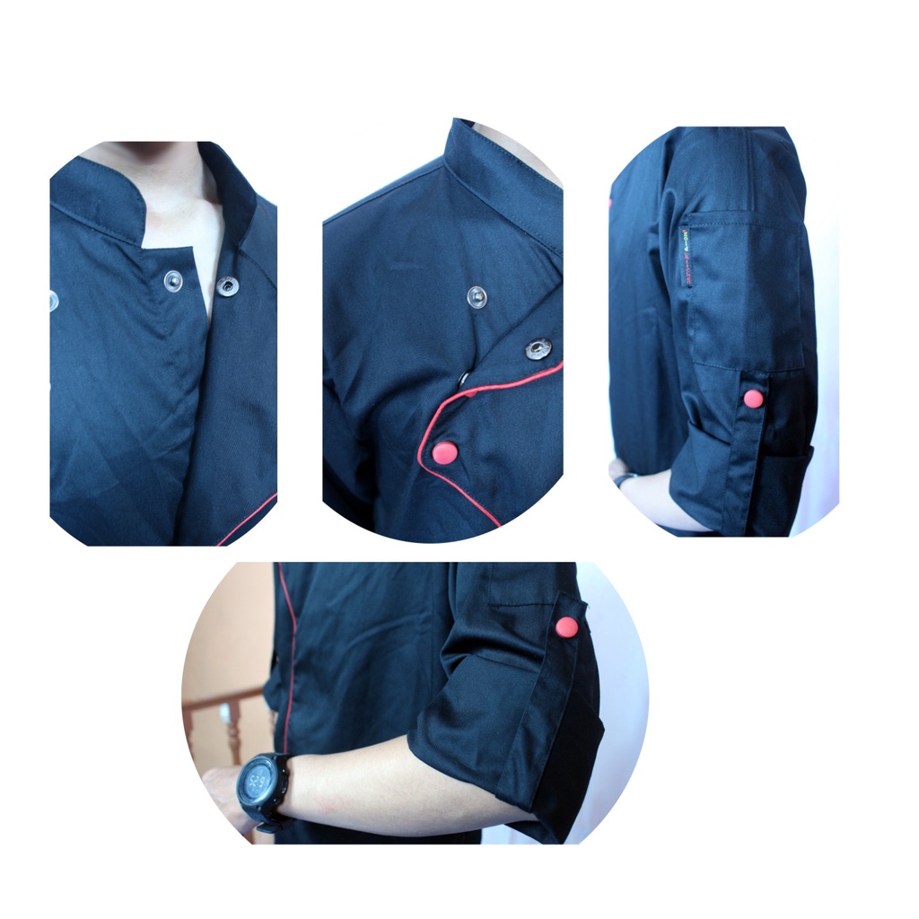 Baju Koki Chef Jacket Lengan Panjang Pria Wanita Model Style Bahan Drill