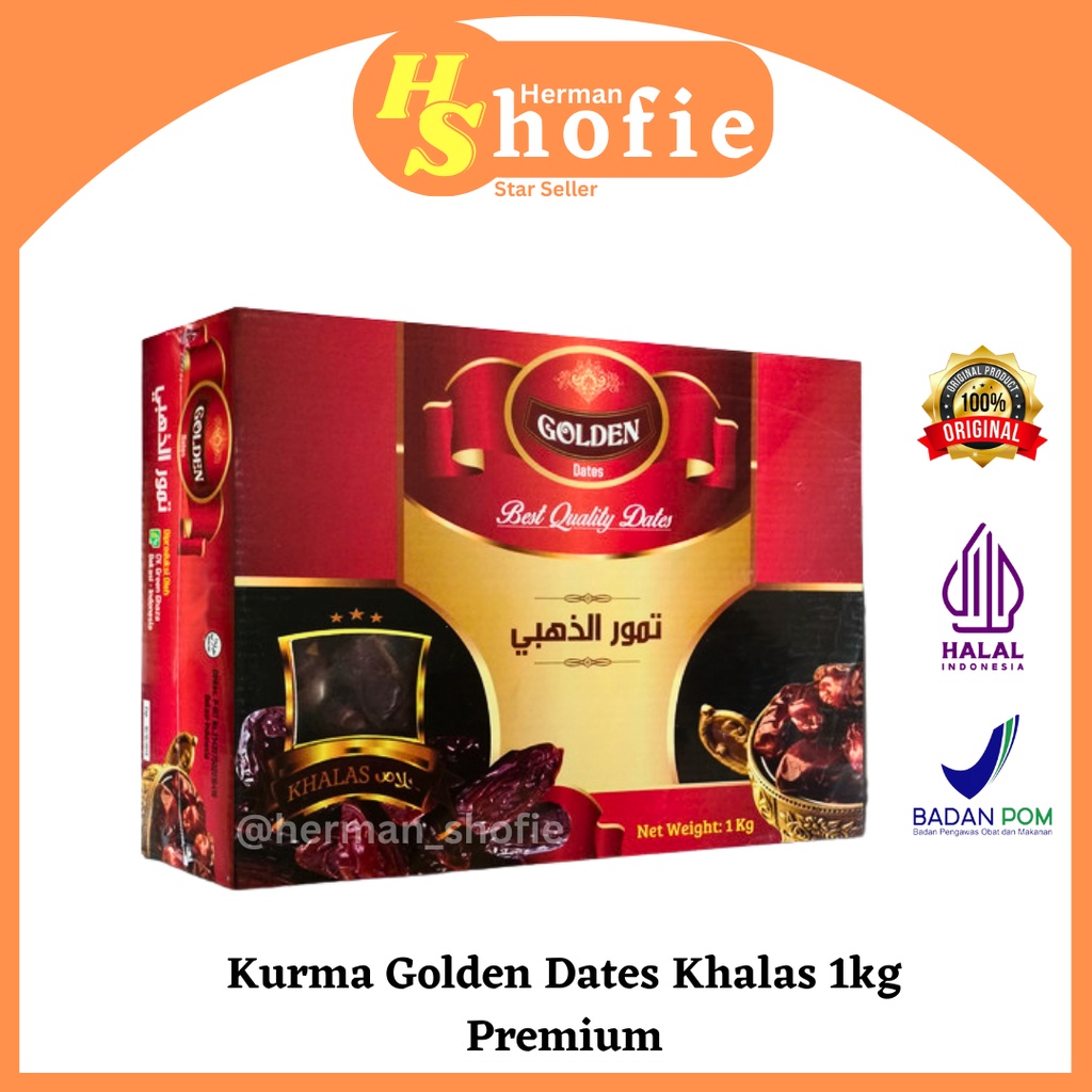 

TERLARIS Kurma Khalas Golden Dates 1 Kg Kurma Golden Khalas Original - Kurma Date Crown Khalas 1 Kg