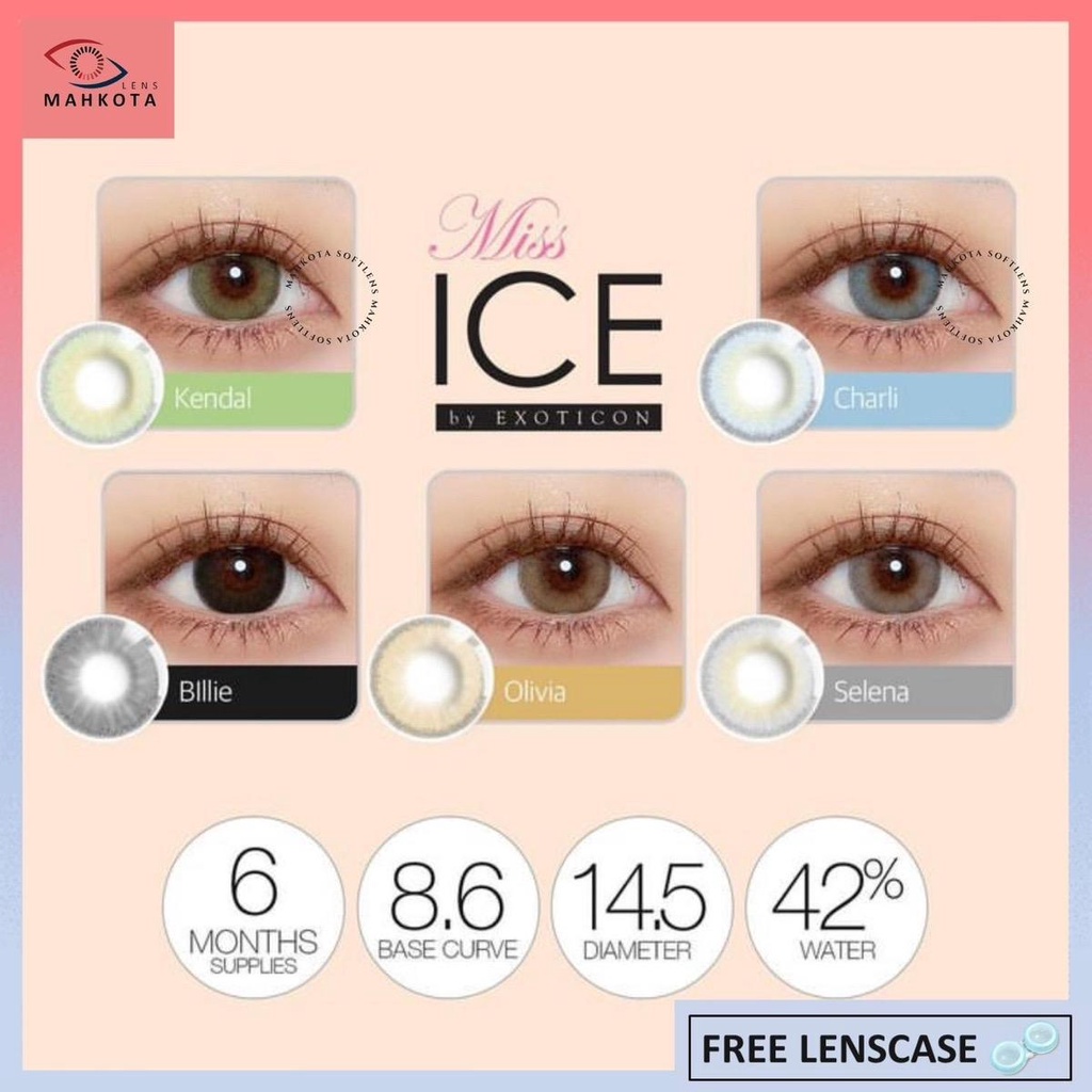 SOFTLENS MISS ICE BY EXOTICON MINUS (-2.75 SD -6.00) DIA 14.5MM Softlen Soflens Softlen