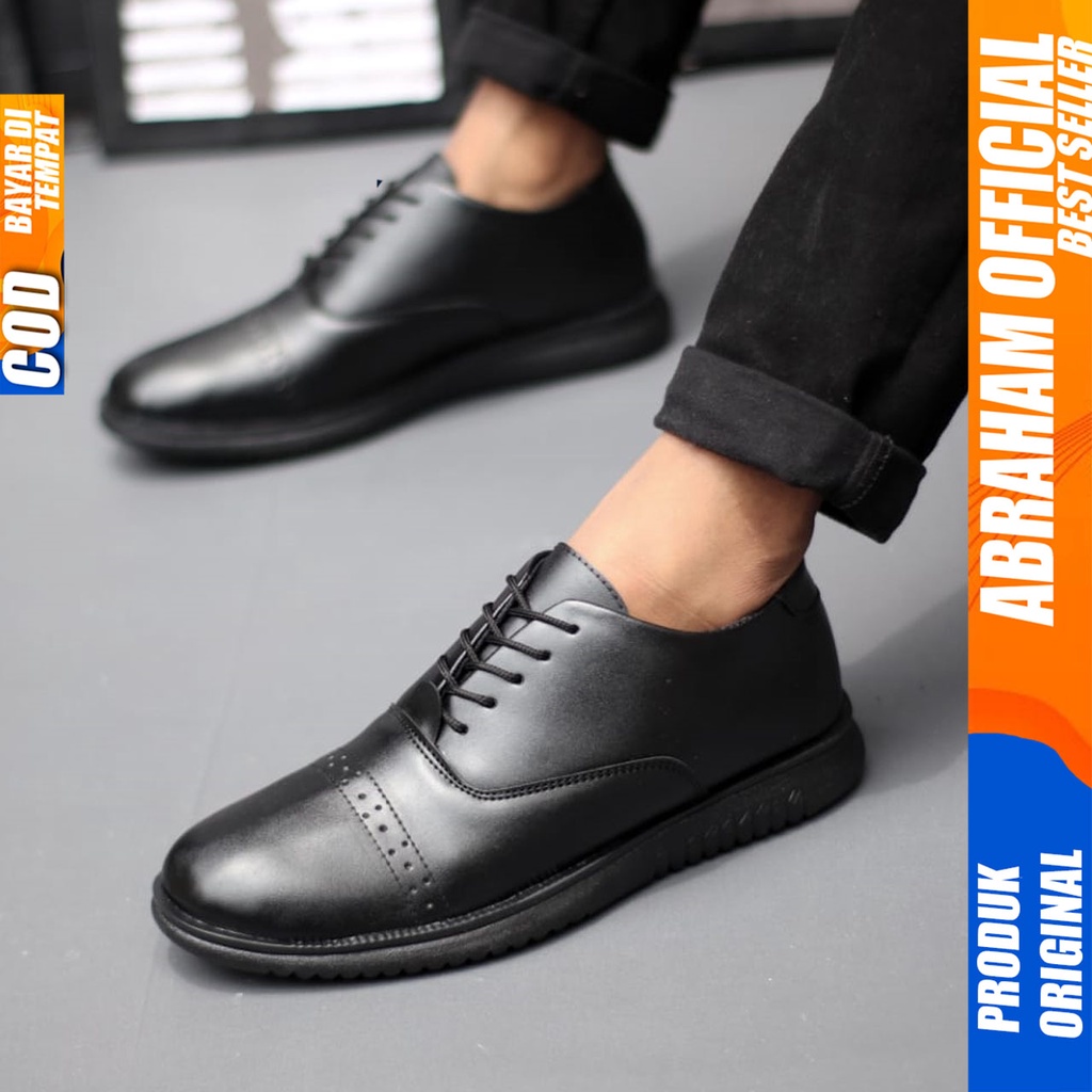 Sepatu Formal Pria Kulit Pantofel Kerja Kantor Oxford Casual Original Abraham JIGEN