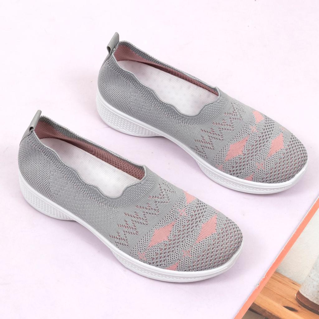 Permata Sepatu Slip On Flyknit QP-0713  Shoes Wanita Import  Fliknit Shoes