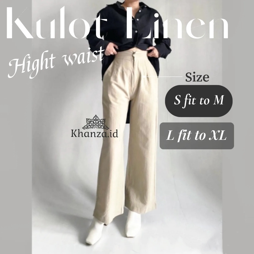 Kulot Linen Highwaist - Cullote Pants