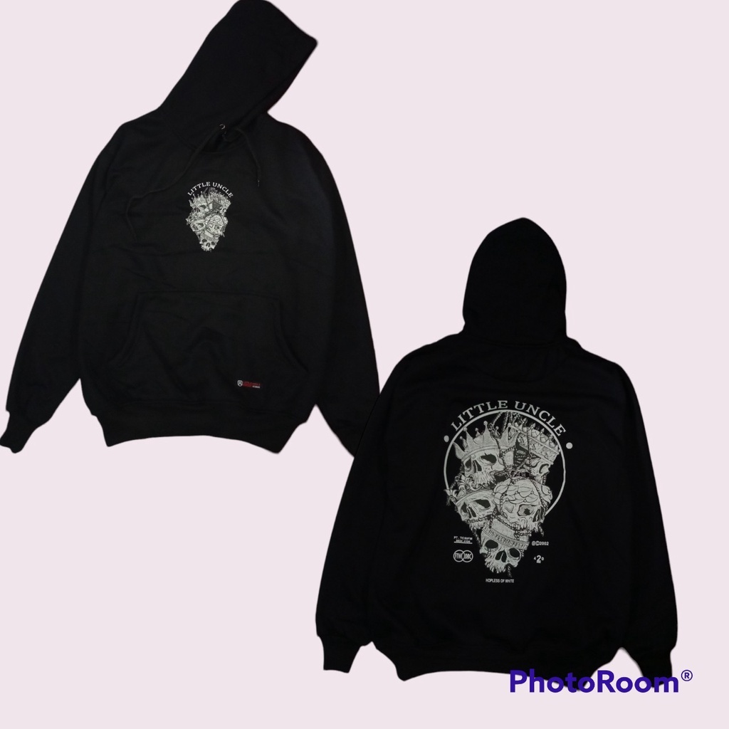 Sweater Hoodie Little Uncle Fleece Hitam Overdeck