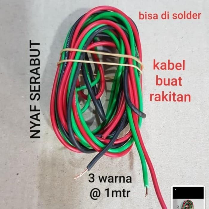 3 warna @1mtr kabel cable nyaf nya.f serabut 0.8mm 0.75 0.8 mm motor