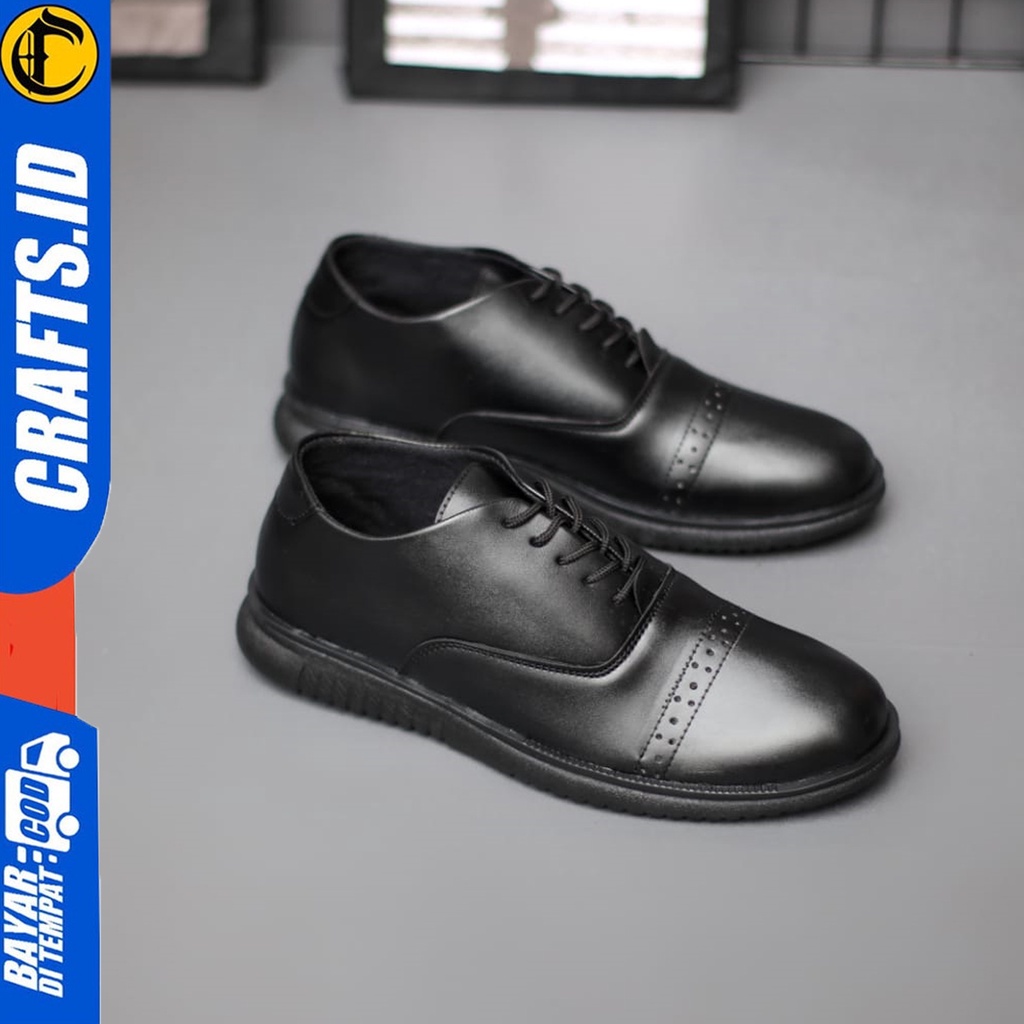 Sepatu Formal Pantofel Docmart Pria Low Boots Hitam Kerja Pria Crafts Abys