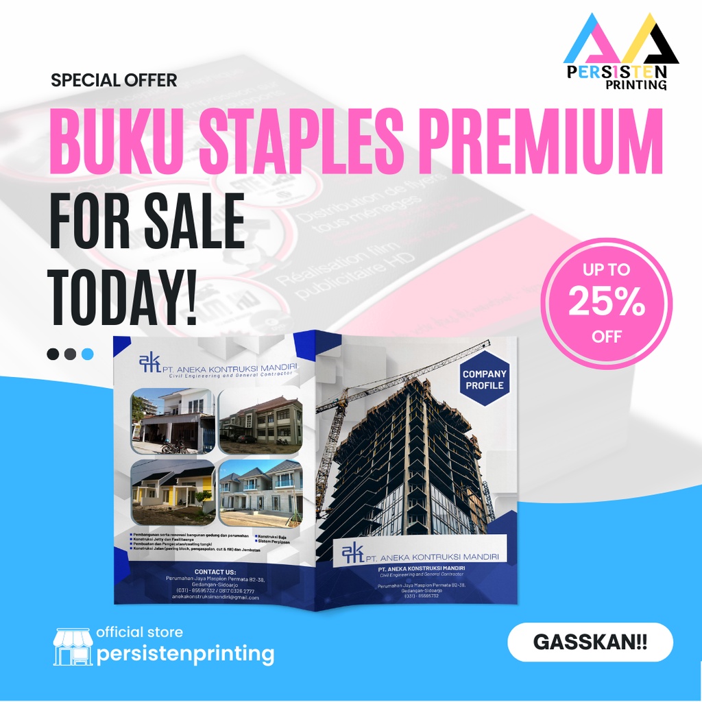Cetak / Print Buku A4 Staples Custom Bahan Art Paper 12 Halaman Premium