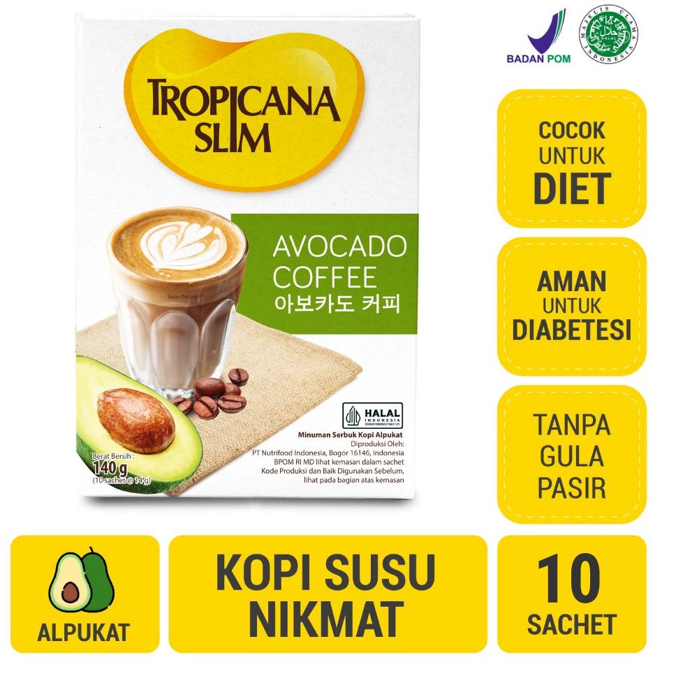 

✔️ Tropicana Slim Avocado Coffee 10 Sachet - Kopi Susu Nikmat Tanpa Gula Pasir