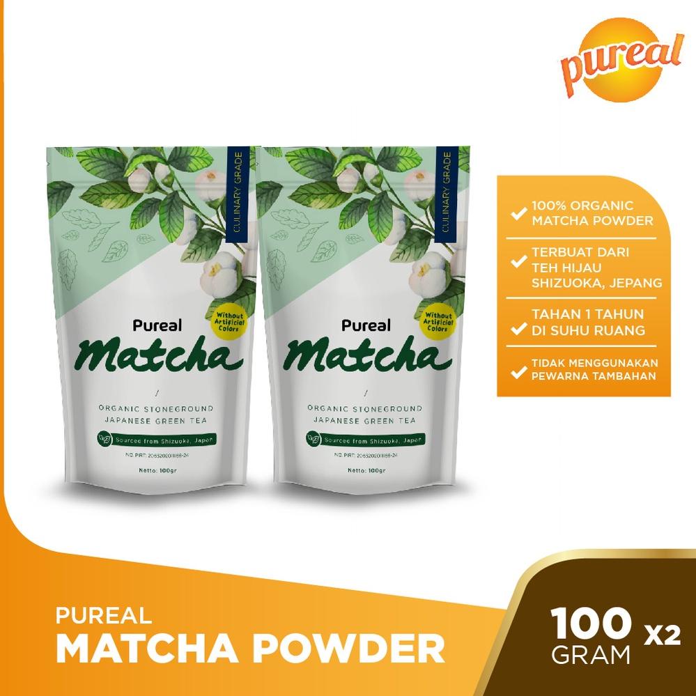 

【flashϟsale】 PAKET ISI 2 - Pureal Matcha Japanese Matcha Powder 100 gr