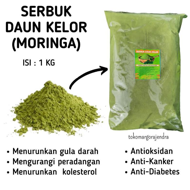 

ORIGINAL% PROMO Bubuk Daun Kelor 1kg Serbuk Powder Moringa Murni Hijau Murah