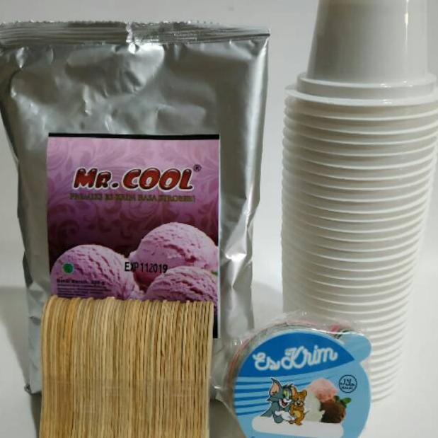 

✨11.11✨ PAKET ES KRIM Mr.COOL 250gr + CUP PLASTIK PUTIH SUSU 50ml 50pcs