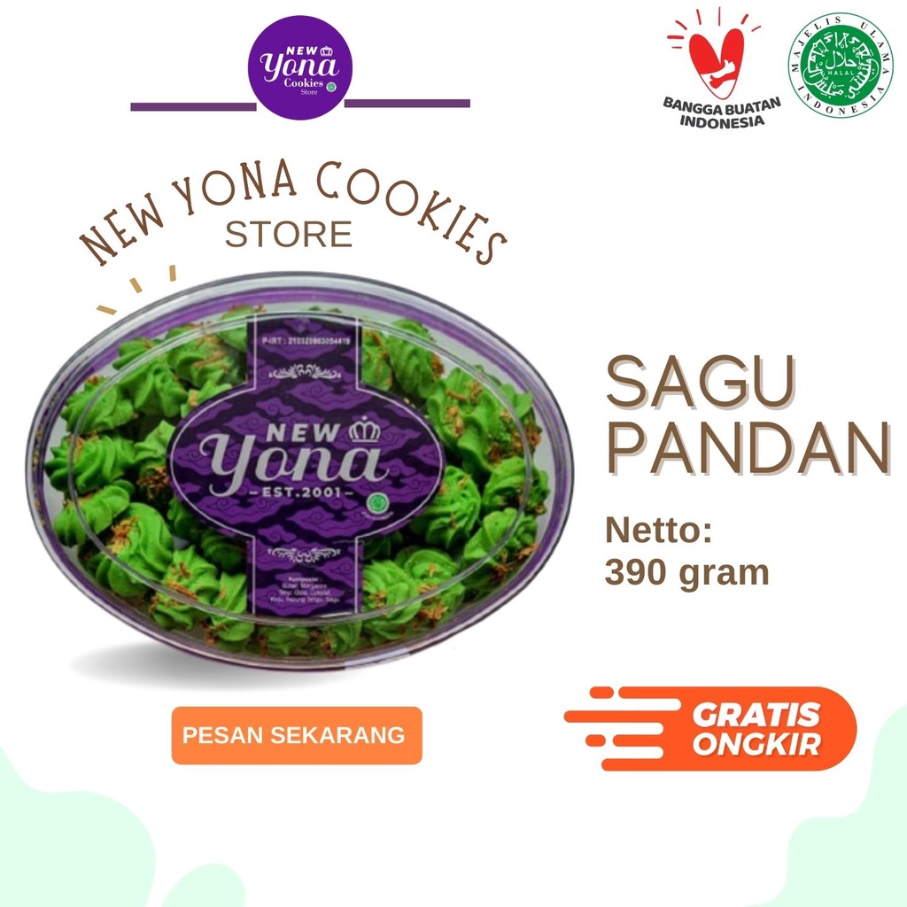 

Kue Kering Lebaran New Yona Cookies (SAGU PANDAN)