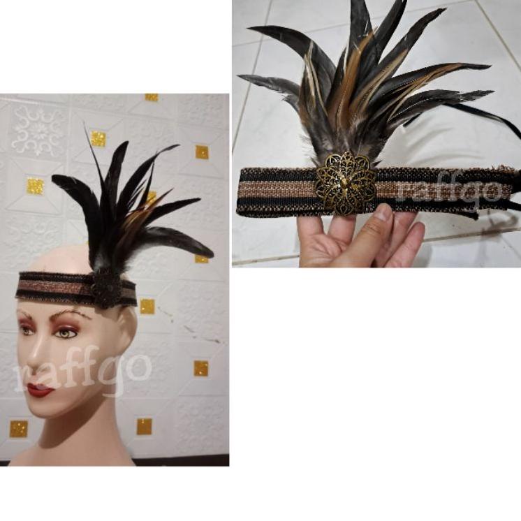 Ekslusif disini topi adat dayak papua bulu / topi tari bulu anak / topi dayak / topi tari bulu dewas