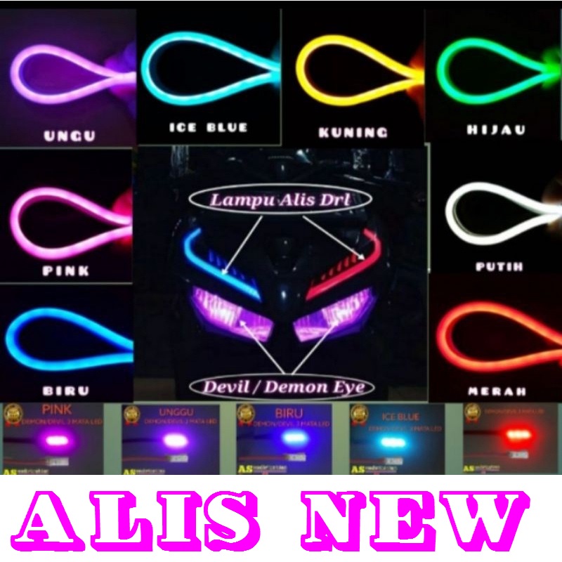 LAMPU ALIS NEW LED DRL 15/30/60/100CM FLEXIBEL VARIASI MOTOR MOBIL 1 PC LAMPU ALIS VARIO BEAT NMAX P