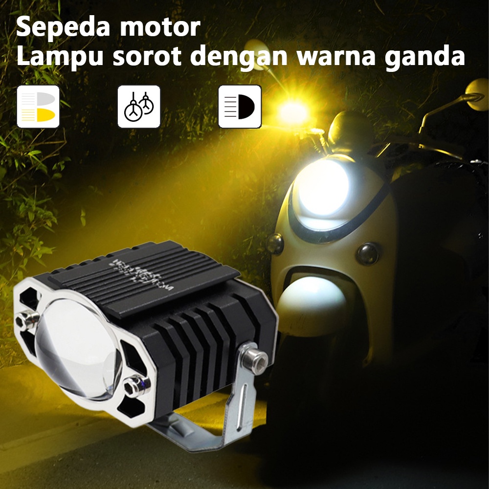 Original IBRIGHT Lampu tembak Laser LED D2 mini kotak 2 mode jauh dekat putih