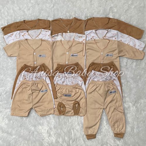 Baju Bayi Baru Lahir 18Pcs Seri Cream HB