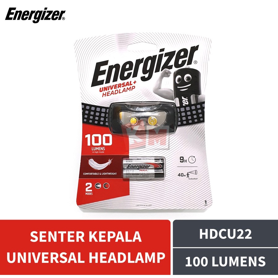 Universal Headlight Headlamp Senter Kepala 3 LED Energizer 100 Lumens