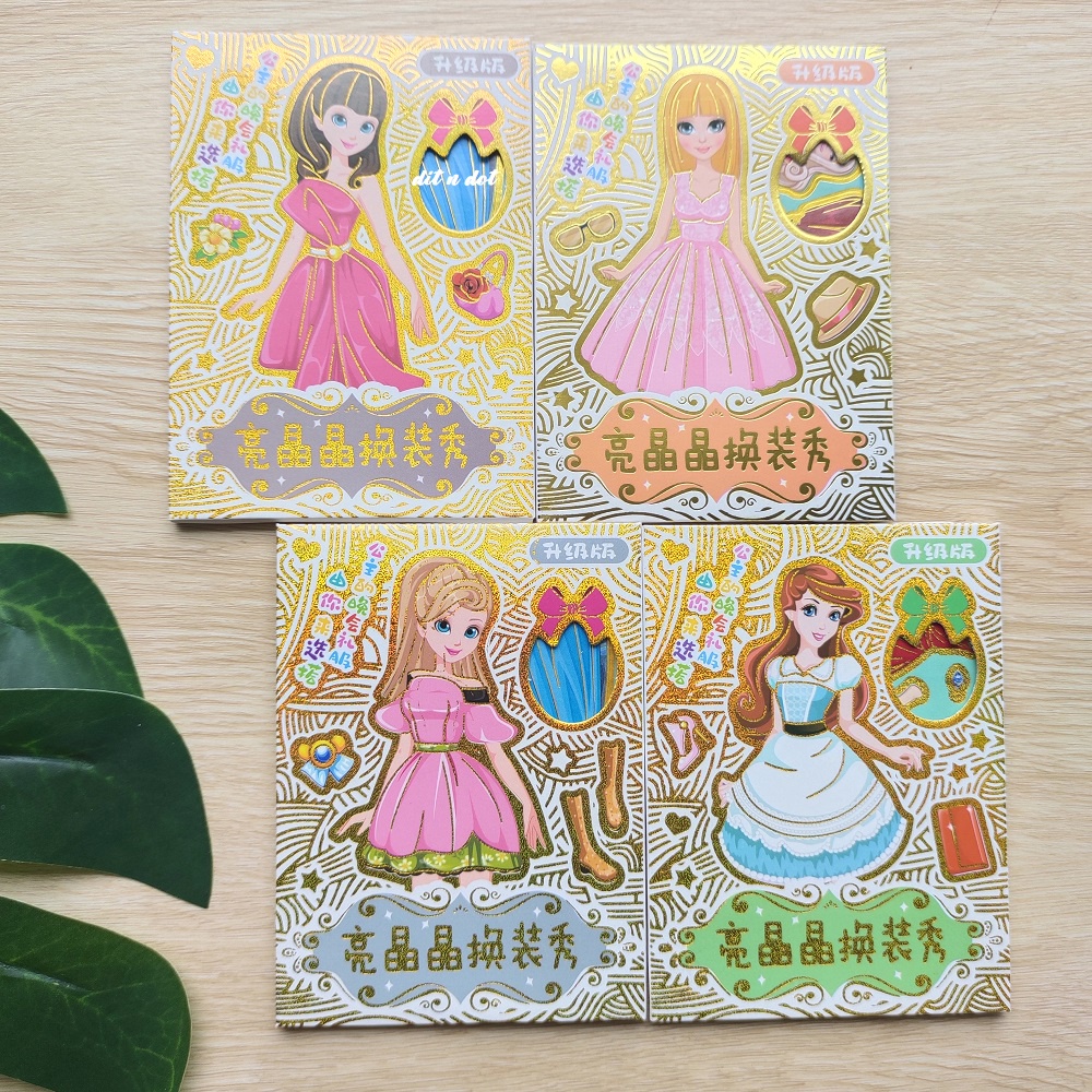 Mainan Jadul Stiker BP Anak Perempuan Paket Stiker Aesthetic Bongkar Pasang Baju Princess Dapat 5 Le