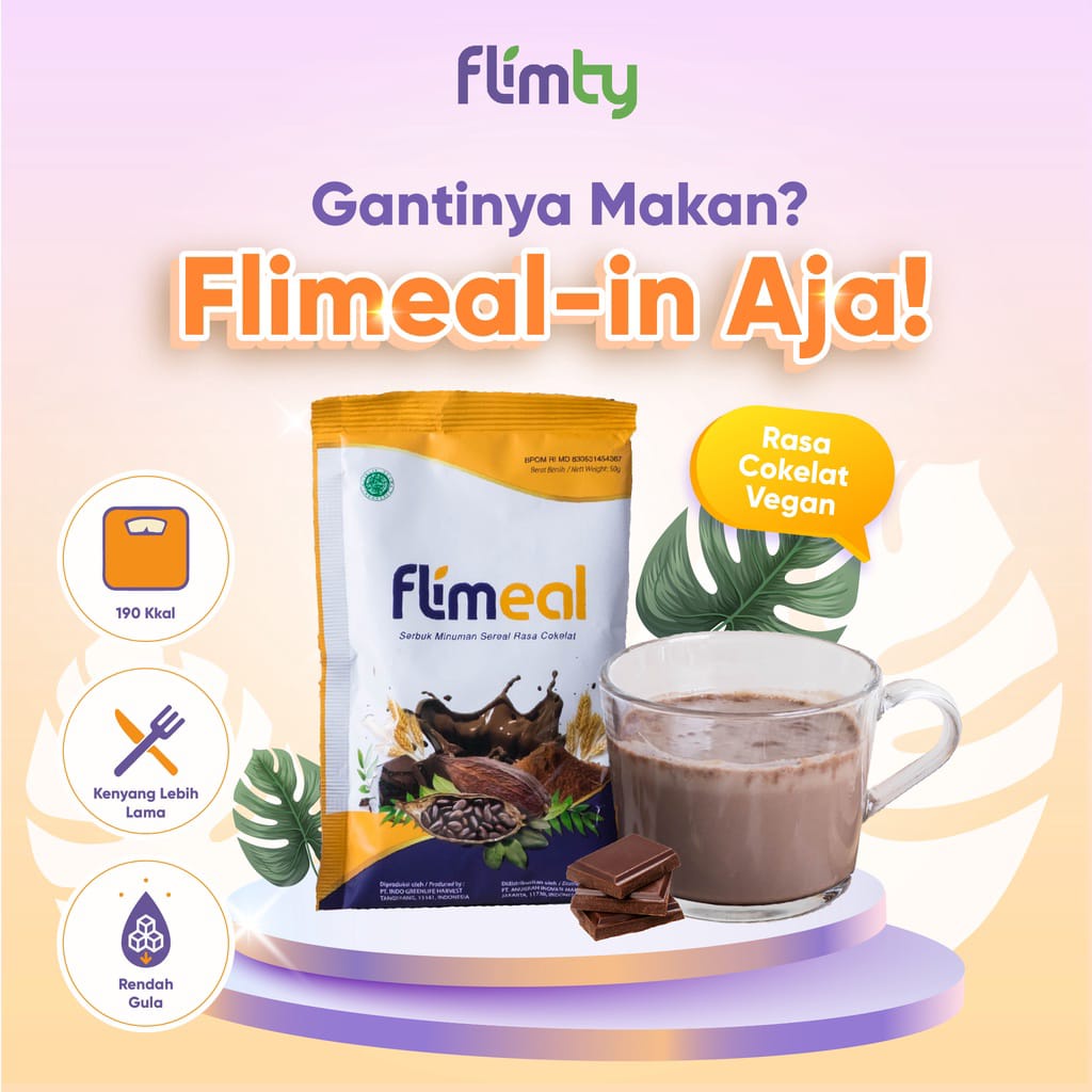 Flimeal (Meal Replacement) - 1 sachet - rasa Coklat Vegan