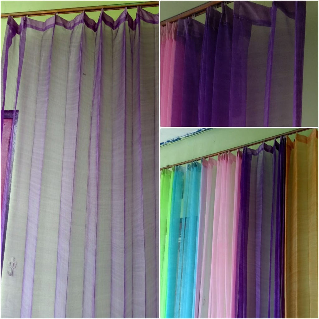 Gorden Vitrase Polos Warna Ungu